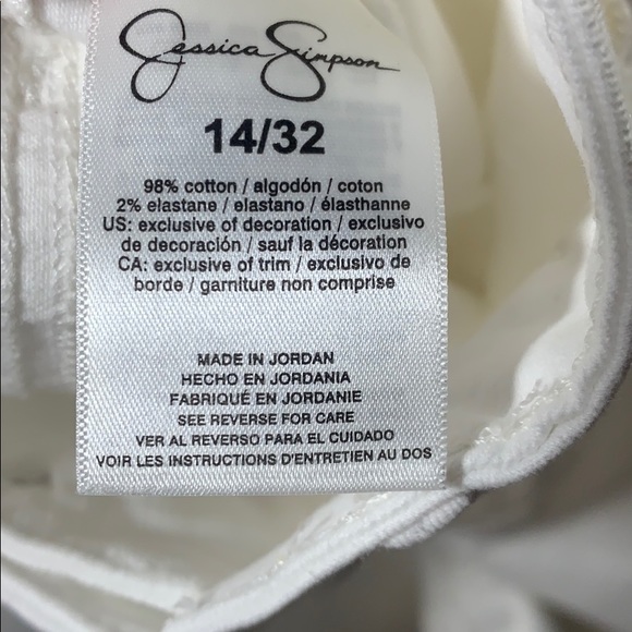 NWT Jessica Simpson Midrise White Jeans - Picture 6 of 6